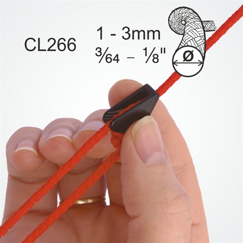 Bardunstrammer til snor mellem 1 og 2,5 mm. Clamcleat CL266 Mini Line-Lok